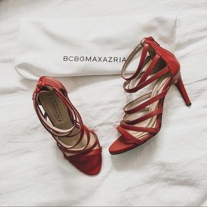 SOLD!!! BCBG strappy cage heels
